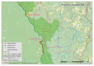 Mapka Hraniční chodník - Prášily