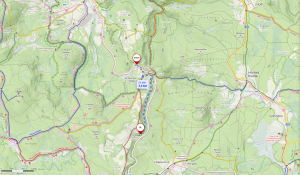Mapka trasy s omezením