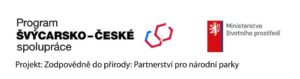 Loga Program Švýcarsko-české spolupráce a logo MŽP new plus text Zodpovědně do přírody