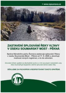 ukonceni splouvani Vltavy srpen2026 z důvodu sucha