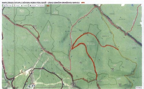 lesni cesta Saitzova_mapa uzavirky